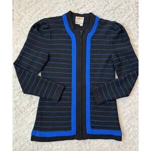 Vintage Knits By Raul Blanco Hand Loomed Knit Zip Sweater Jacket Timeless